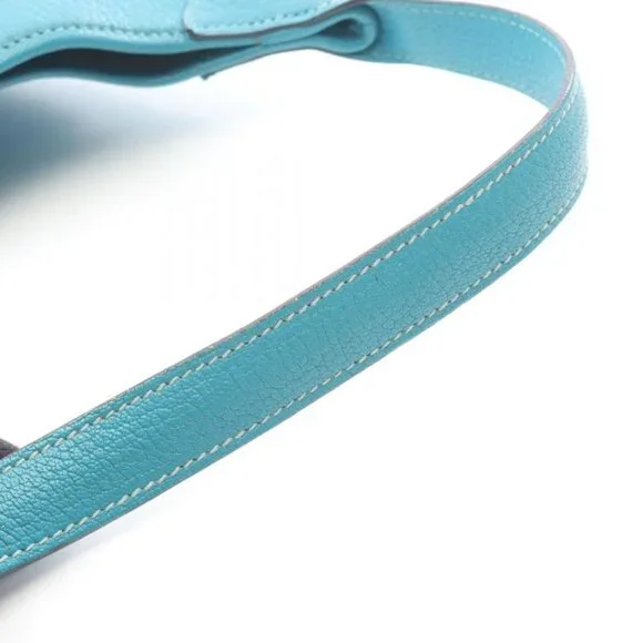 Hermes Shoulder Bag Trim 24 Turquoise Leather Trim 24 - Picture 9 of 10